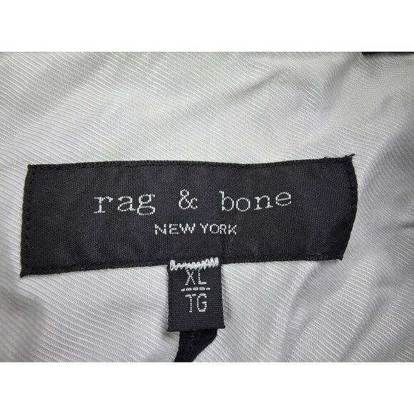 Rag Bone Size XL Men Gray Flannel Button Down Embroidered Logo Long Sleeve Shirt - Picture 4 of 12